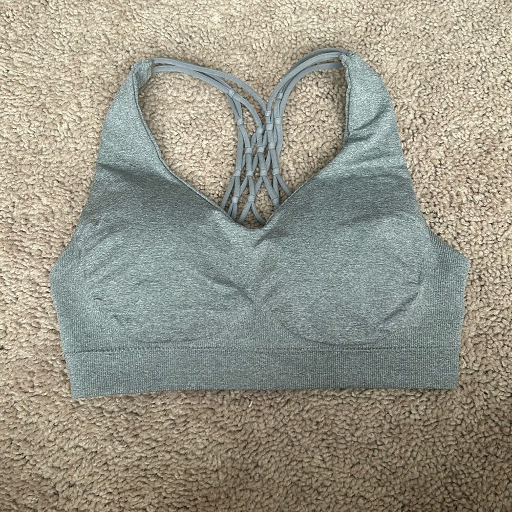 grey sports bra
